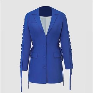 Lace Up Blazer Dress